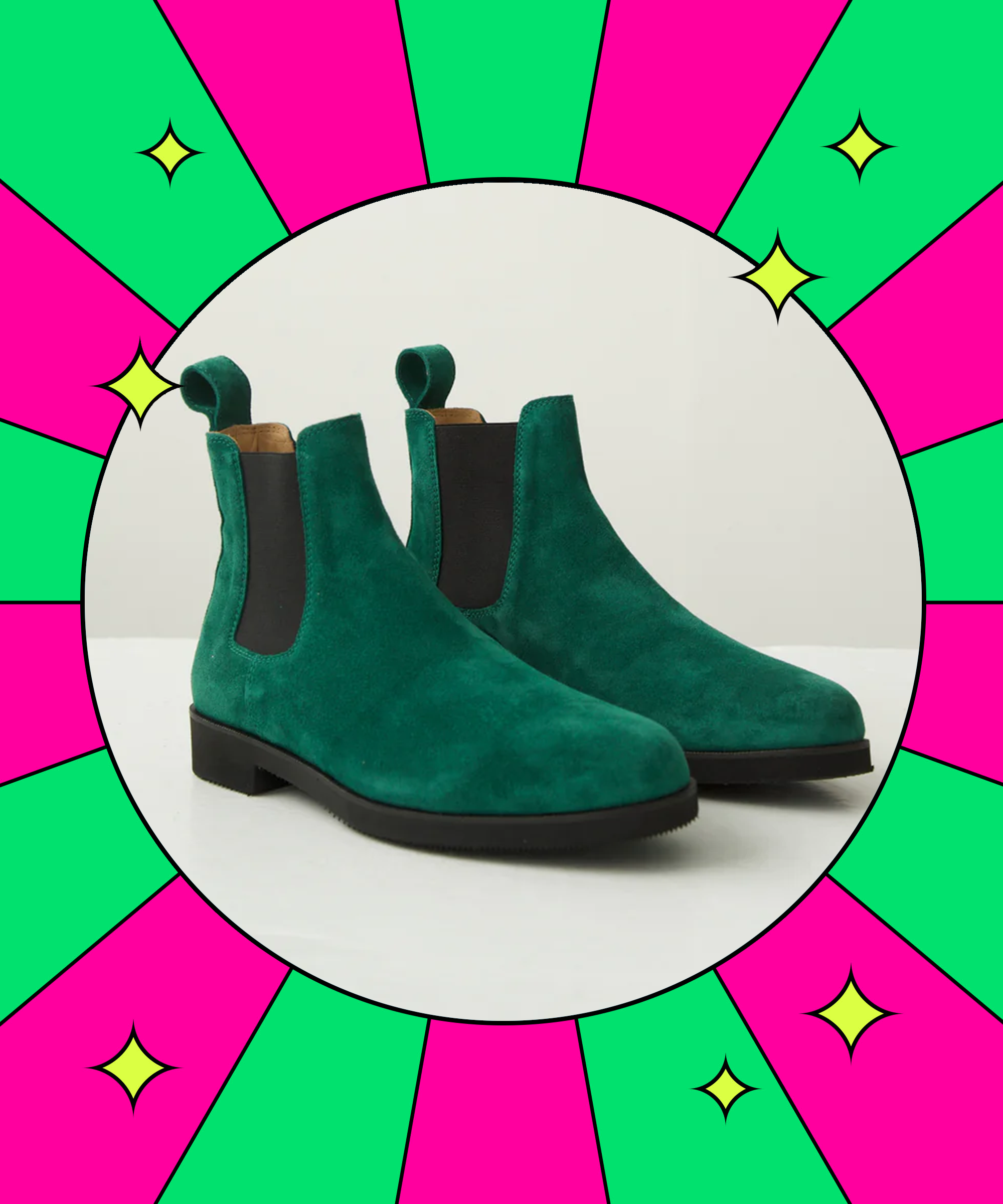 Green chelsea store boots mens