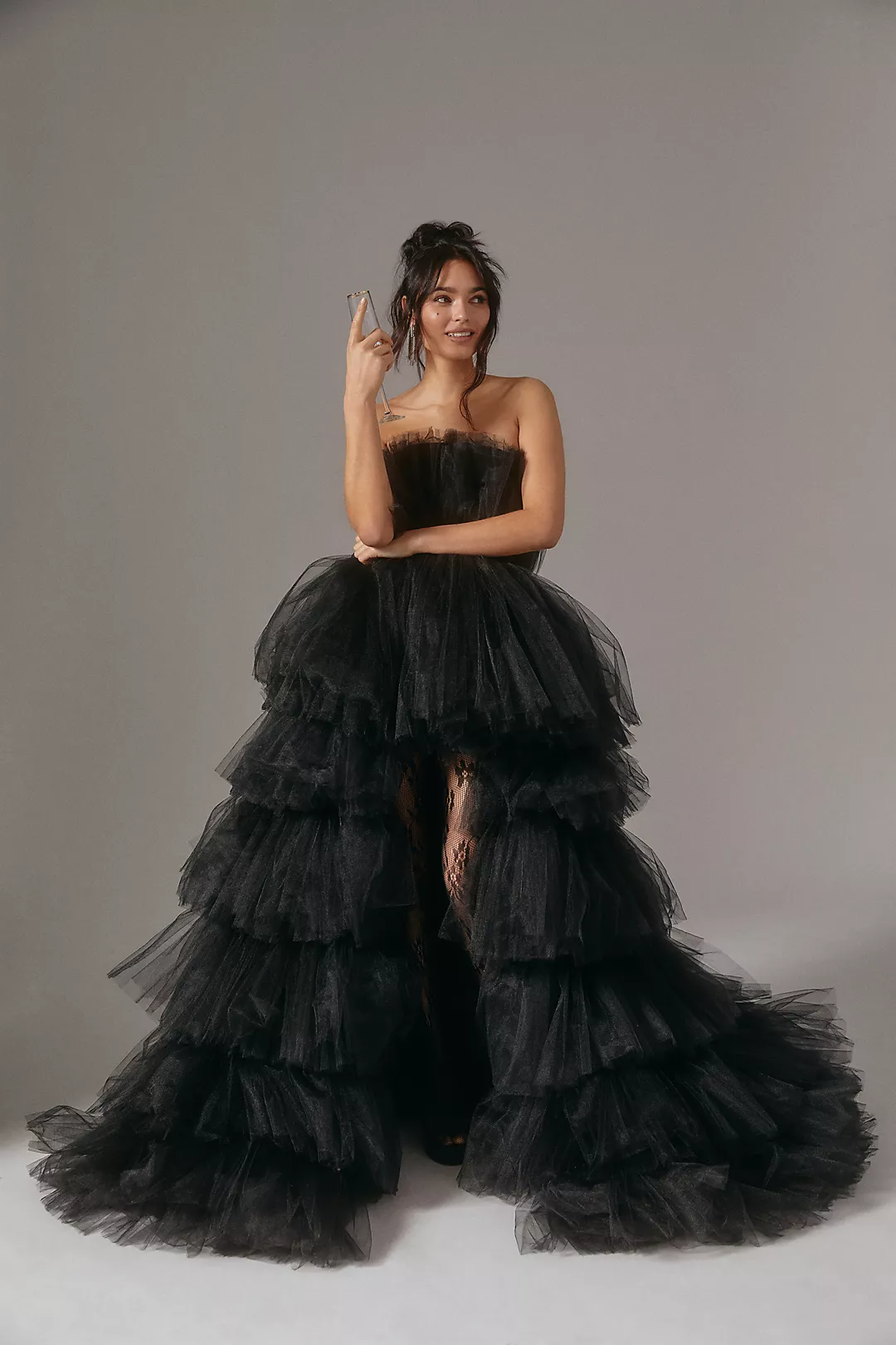 Black Ruffle Wedding Dress