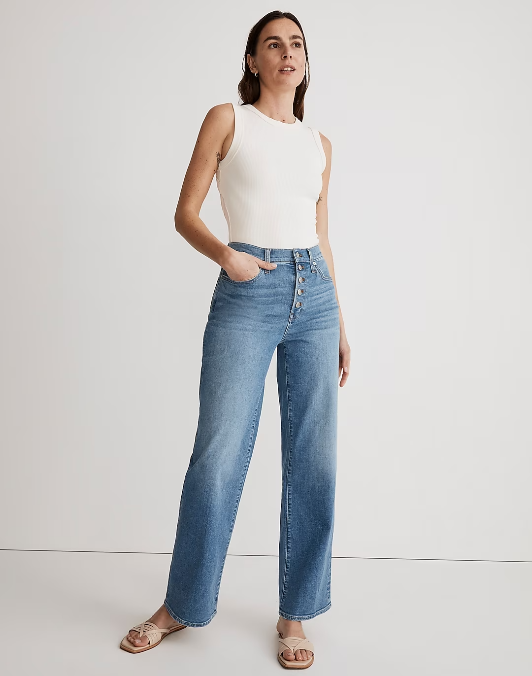 Madewell + The Perfect Vintage Wide-Leg Jean in Ohlman Wash