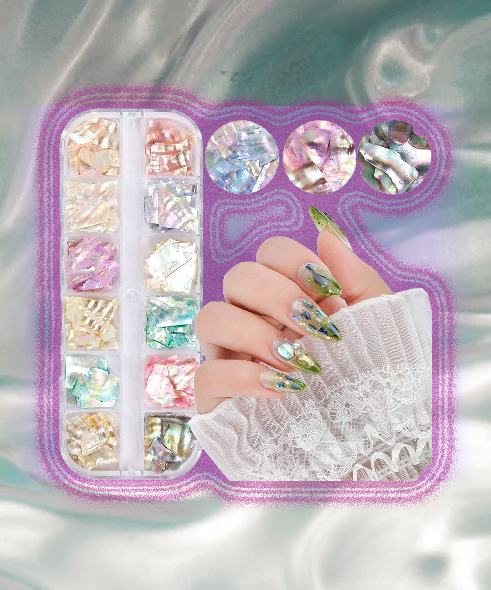 Amazon.com: Mica Marble Nail Art Flakes, Holographic Japanese Style 3D Nail  Glitter Sequins Design, 3D Mica Marble Nail Slices Acrylic Nails Supplies  for Women Manicure Charms Decorations, DIY Resin Nail Art Tips :
