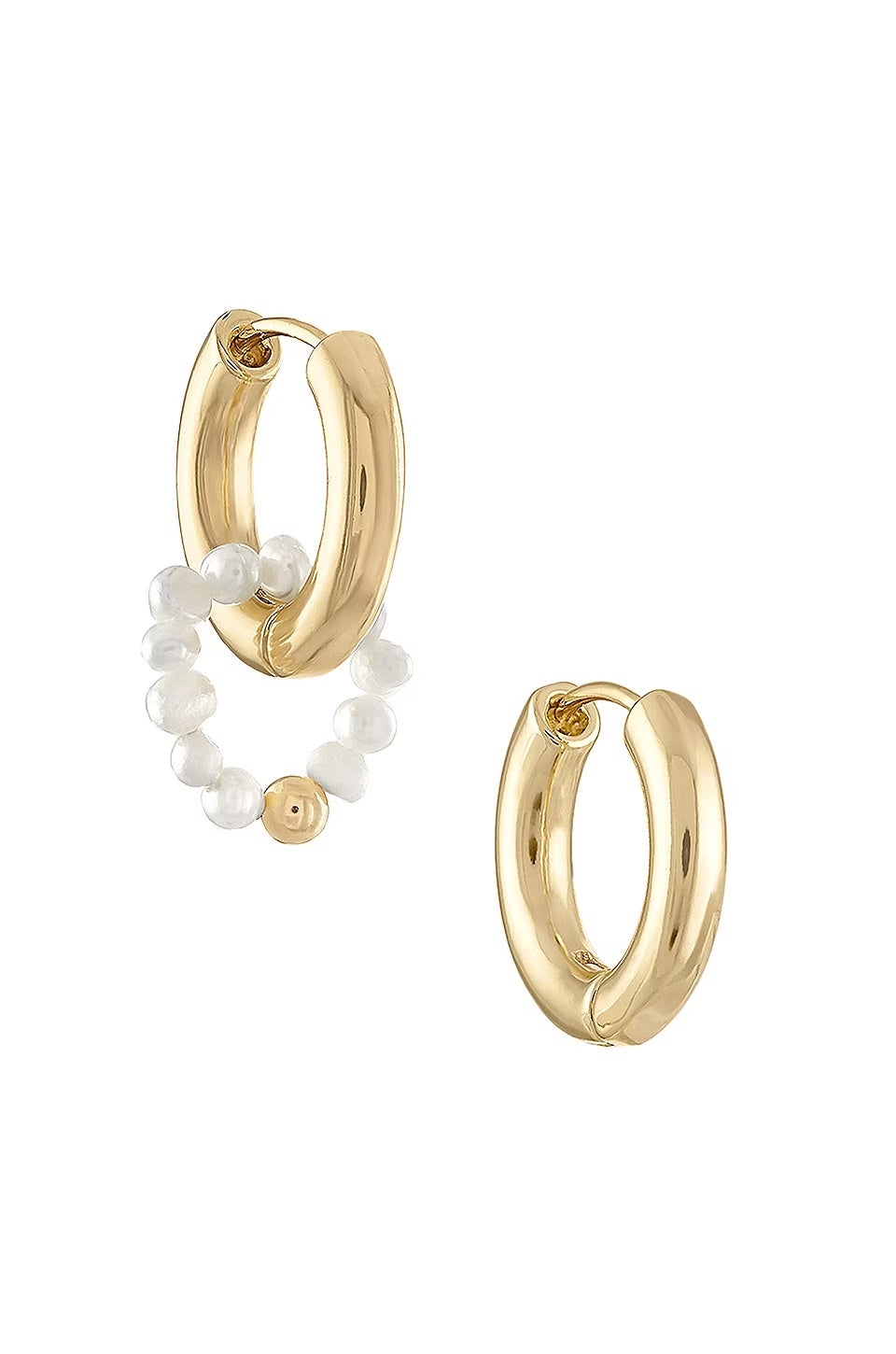 Alexa Leigh + Mismatched Pearl Hoop Earrings