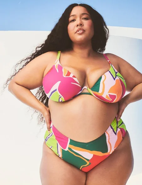 Gabi Fresh Swim x ELOQUII High Waisted Bikini Bottom with Side Sash