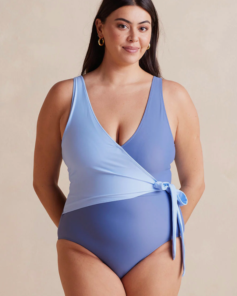 Women Plus Size One Piece Swimsuits Zip Front Bathing Suits Shirred Tummy  Control Swimwear 