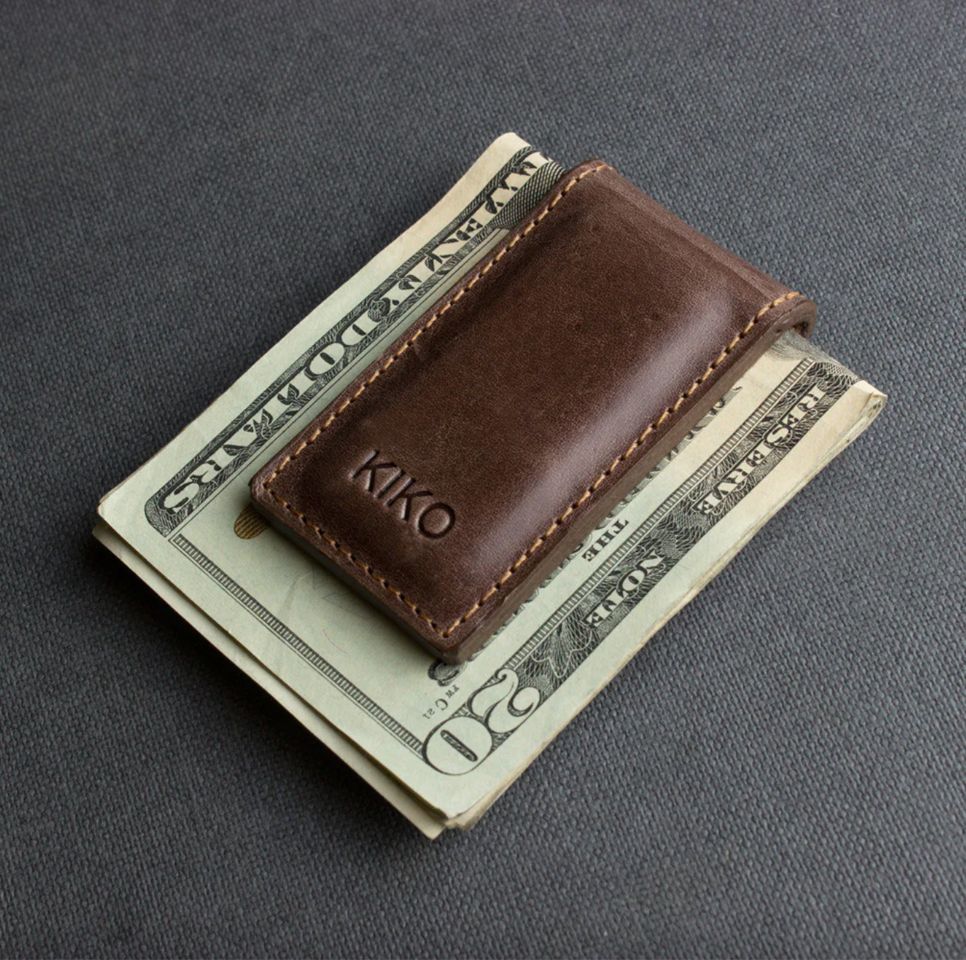Brown Nut Magnetic Money Clip Wallet