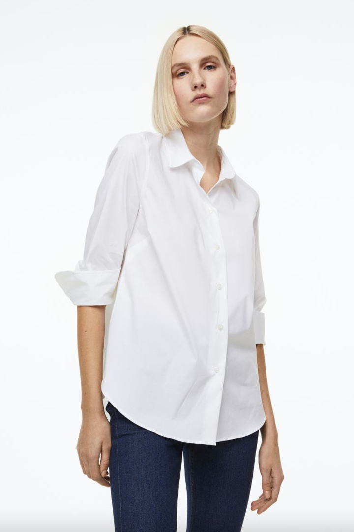 A Classic White Button Down Top for Spring on Life with Emily