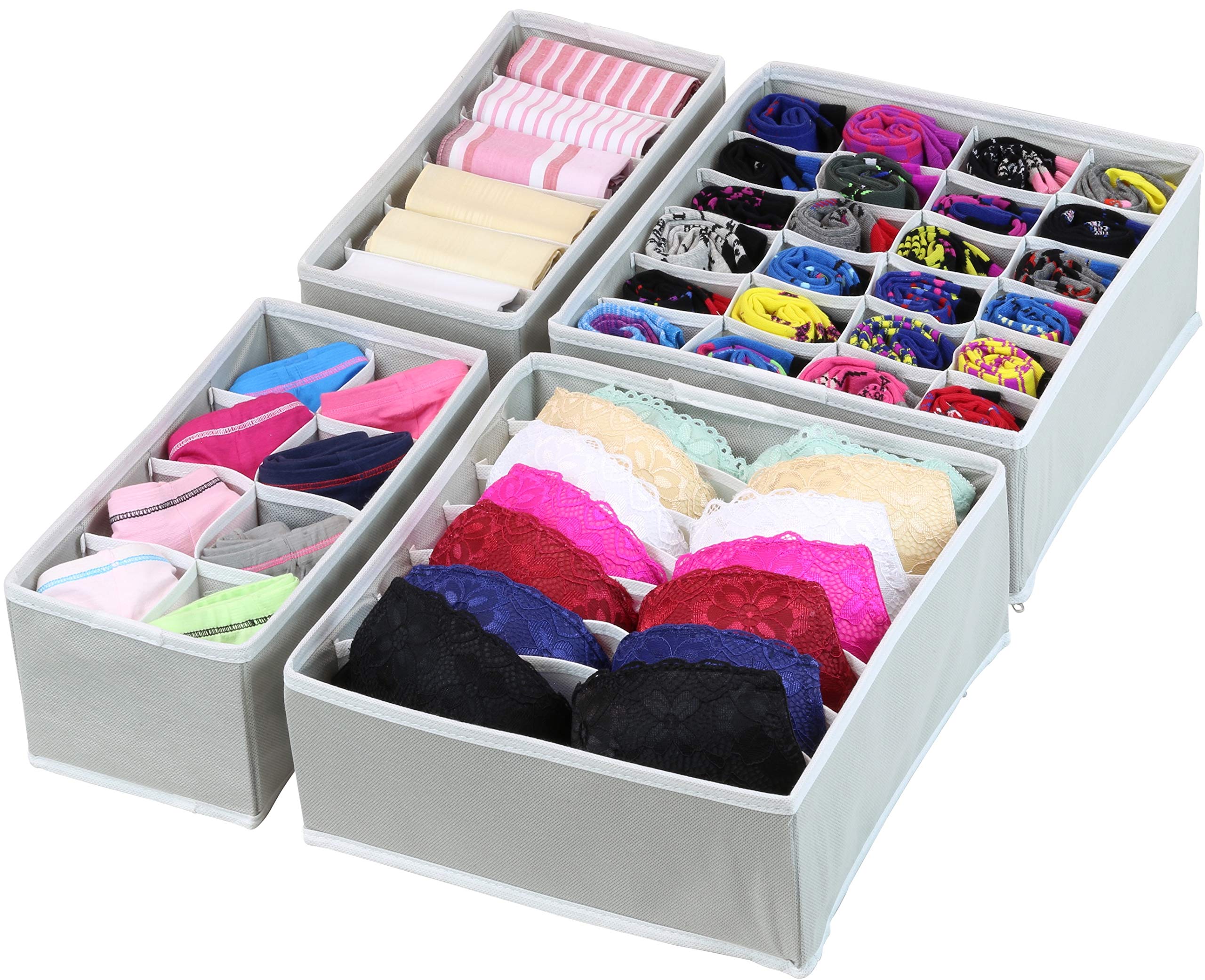 Simple Houseware + Closet Underwear Organizer Drawer Divider 4 Set