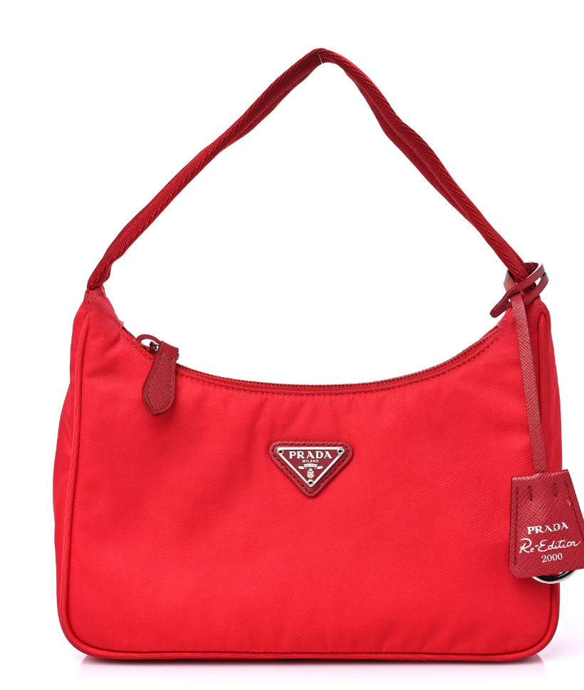 Prada + Tessuto Nylon Mini Re-Edition 2000 Bag Rosso