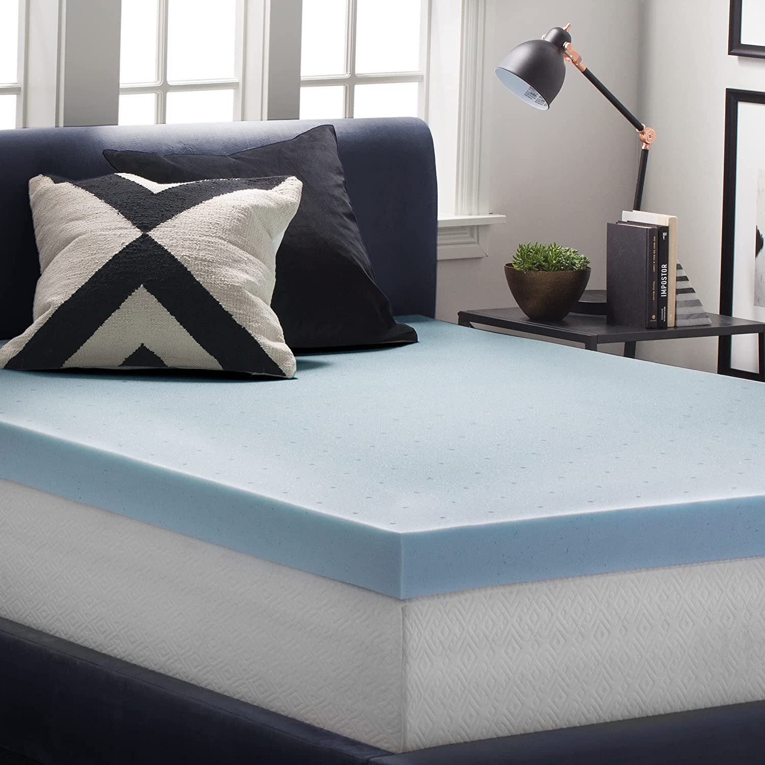 Lucid + Gel Memory Foam Mattress Topper