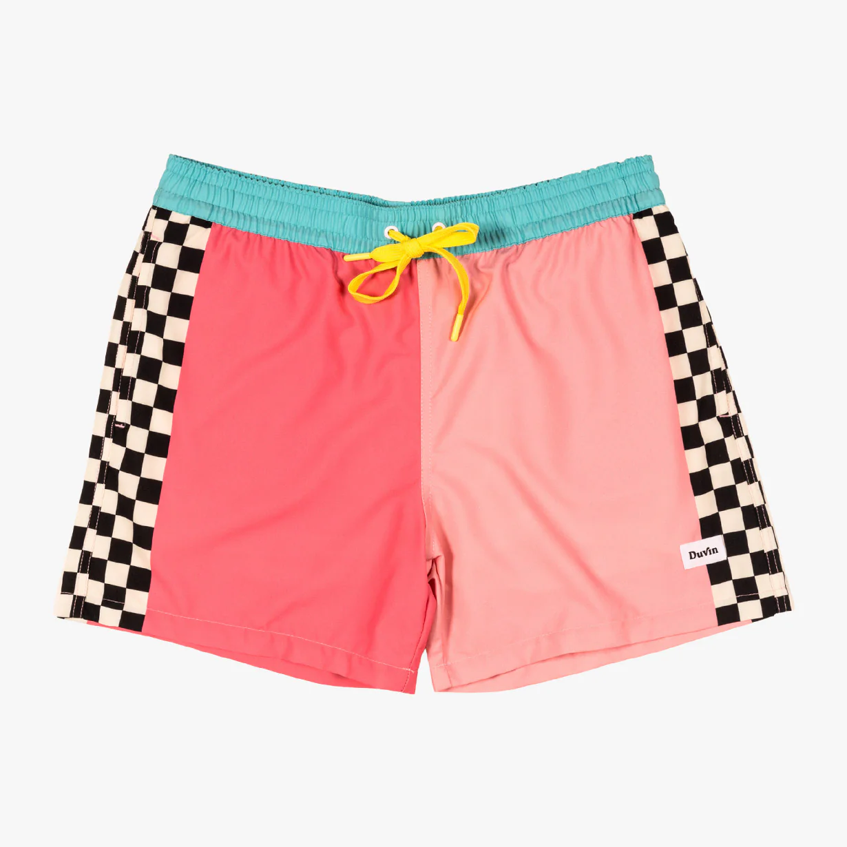 Duvin + Beachside Checker Swim Short Pink