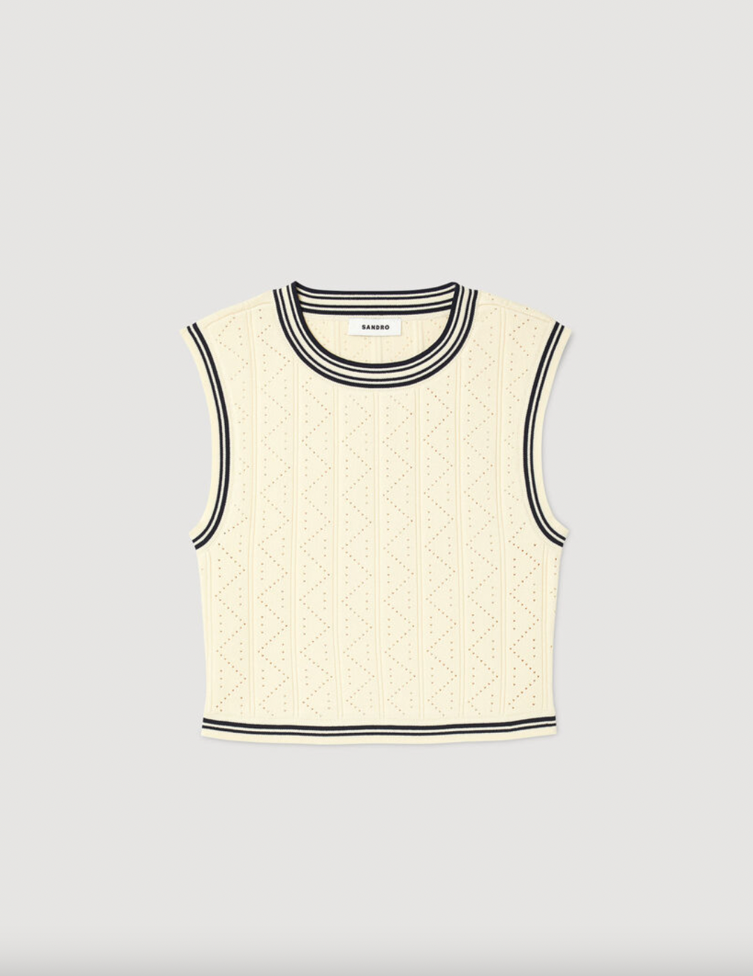 Sandro Paris + Cropped Sleeveless Sweater