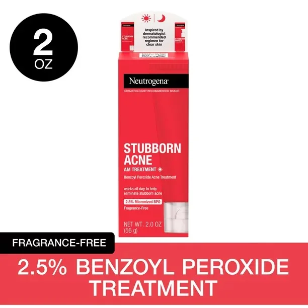 Neutrogena + Stubborn Acne AM Treatment with Benzoyl Peroxide