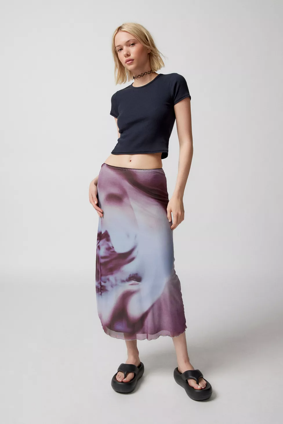 Motel + Lassie Printed Midi Skirt