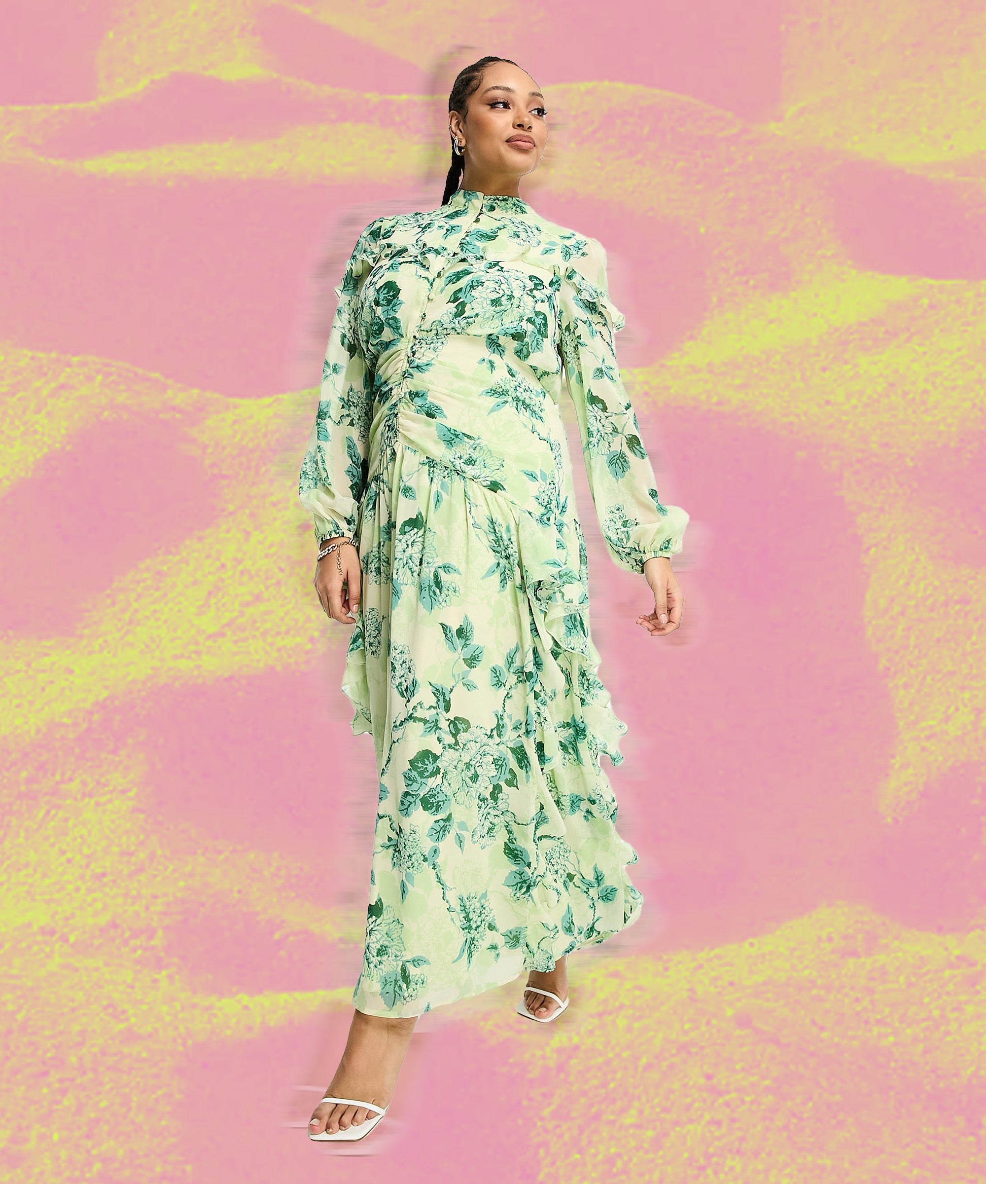 Nordstrom Rack, Dresses, Nordstrom Rack Rowa Brand Floral Print Smocked  Waist Dress