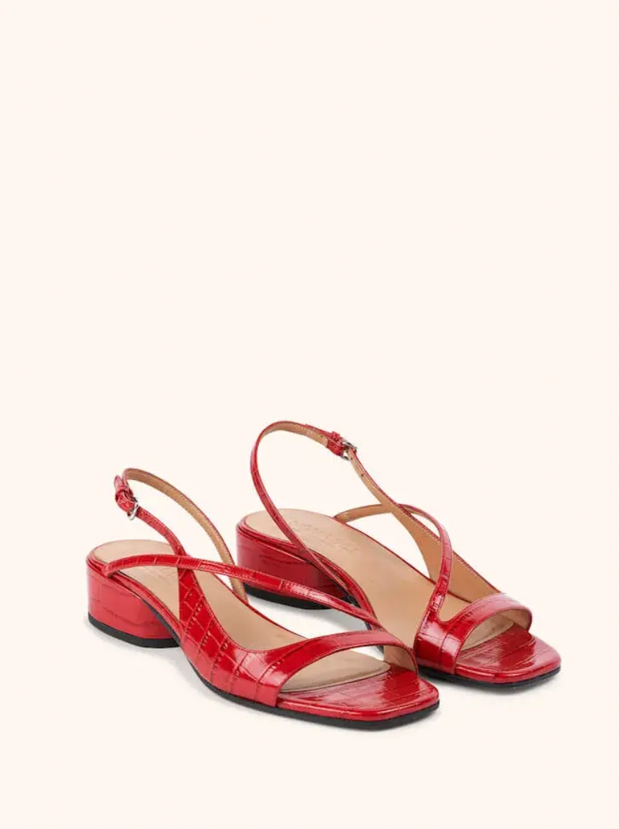 Nomasei + Red Embossed – BIRDIE – Sandals