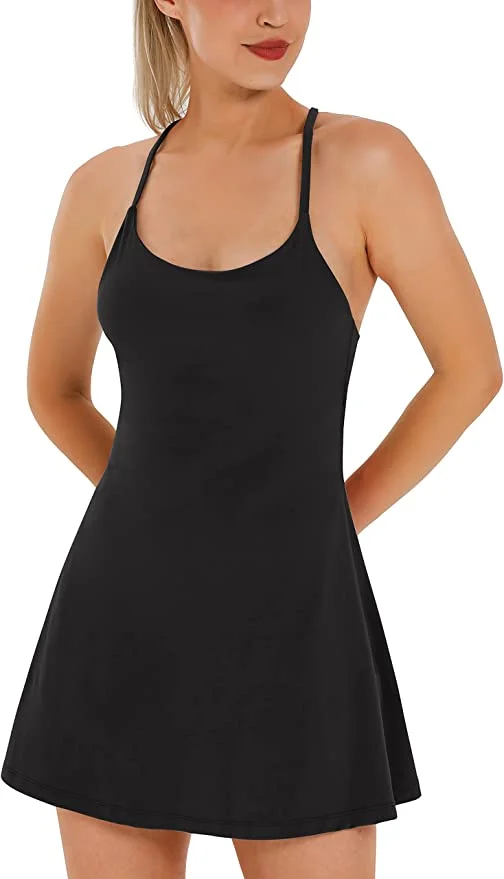 Buy EwedoosAthletic Dress with Built in Shorts & Bra Adjustable Straps  Workout Dress for Tennis Golf Midi Dresses for Women Online at  desertcartINDIA