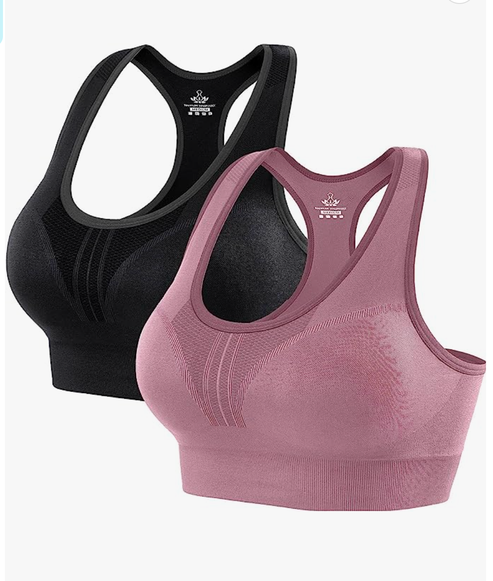 Healthyoga + High Impact Padded Sports Bras – 2 Pack