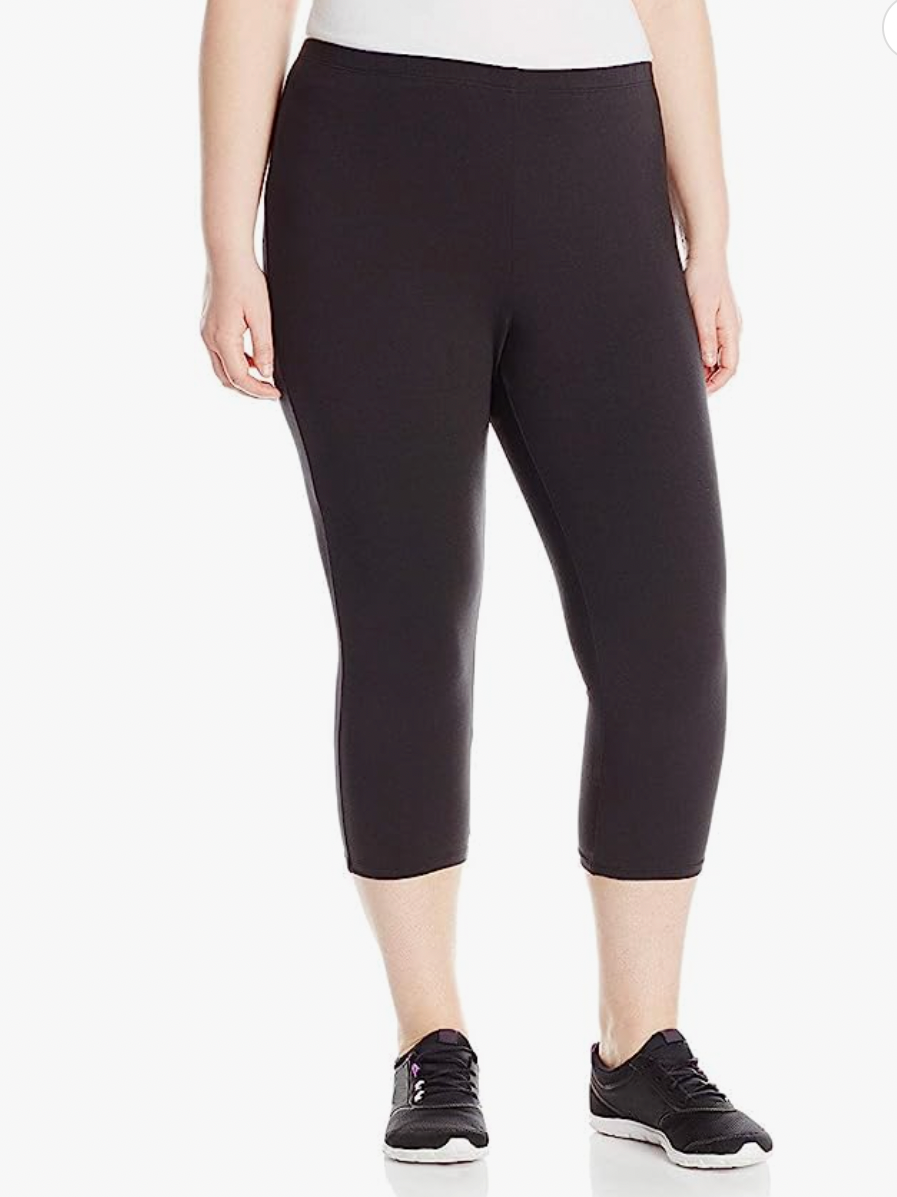 Just My Size Women's Plus Bling Tab Stretch Capri Pants - Walmart.com
