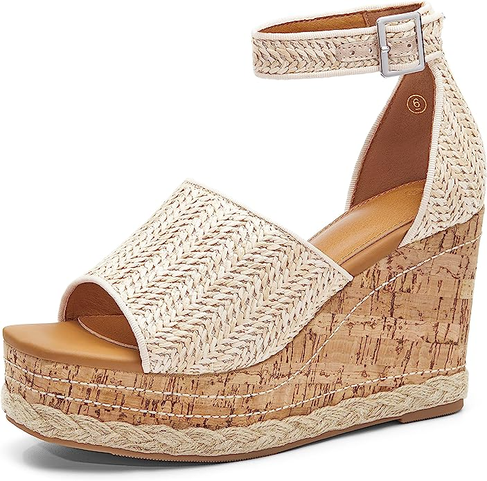 Cork platform sandals