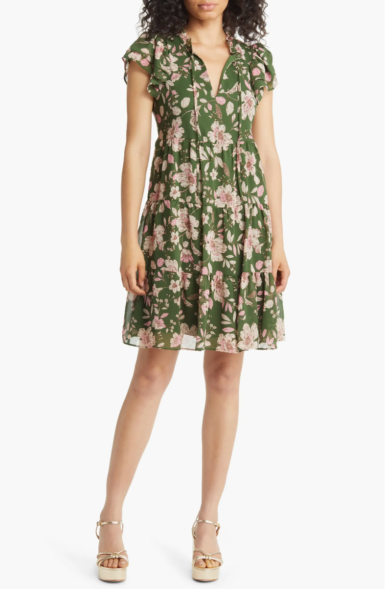 Eliza J. + Floral Tiered Dress