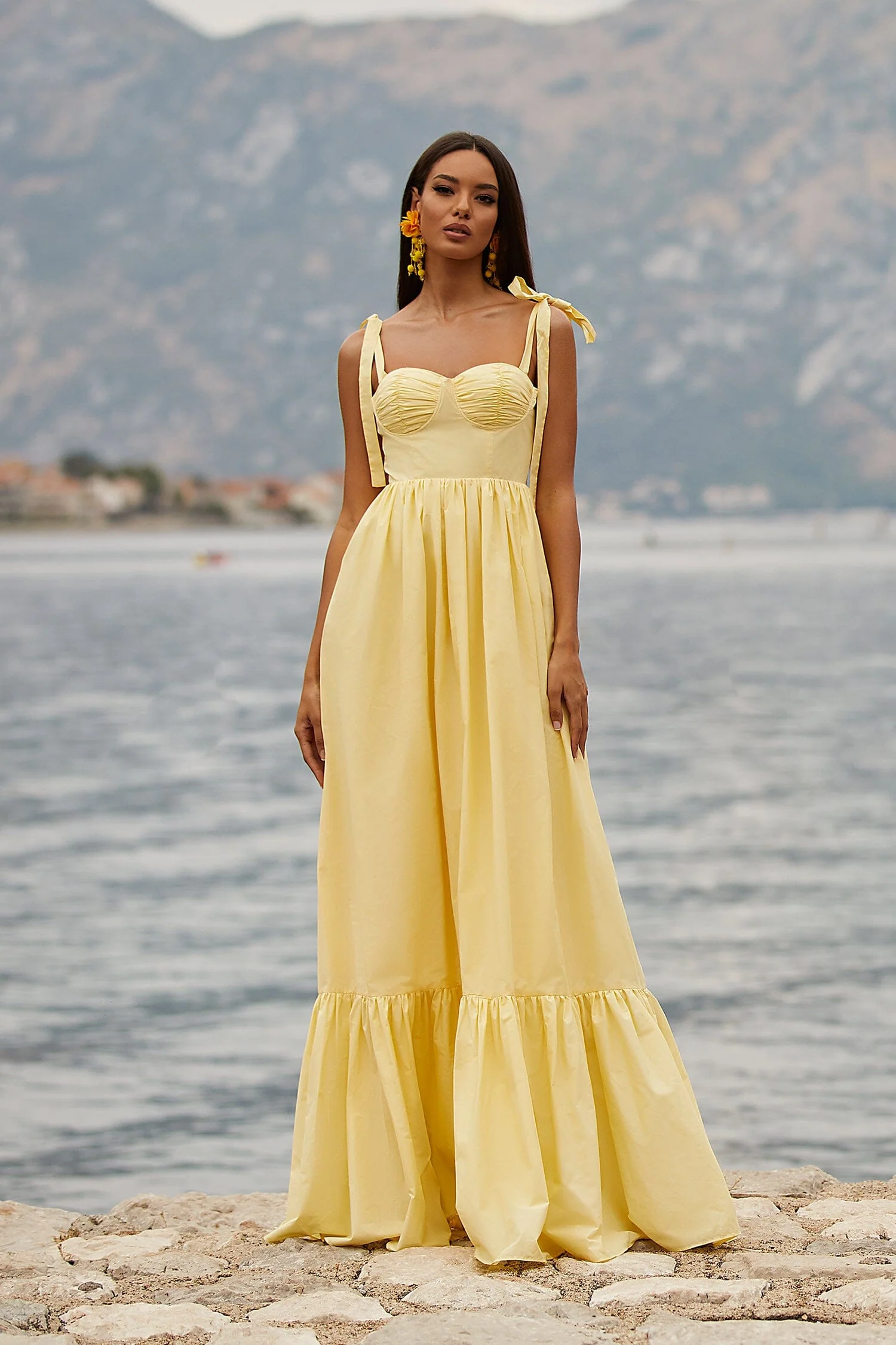 SHEIN CURVE+ Plus Tropical Print Split Hem Dress