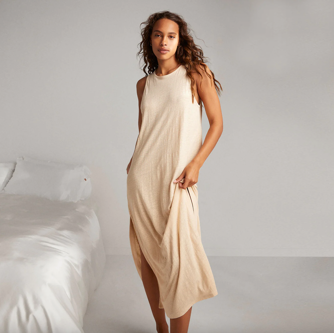 Linen Dress 'Mara-Midi', Midi dress - Linenbee