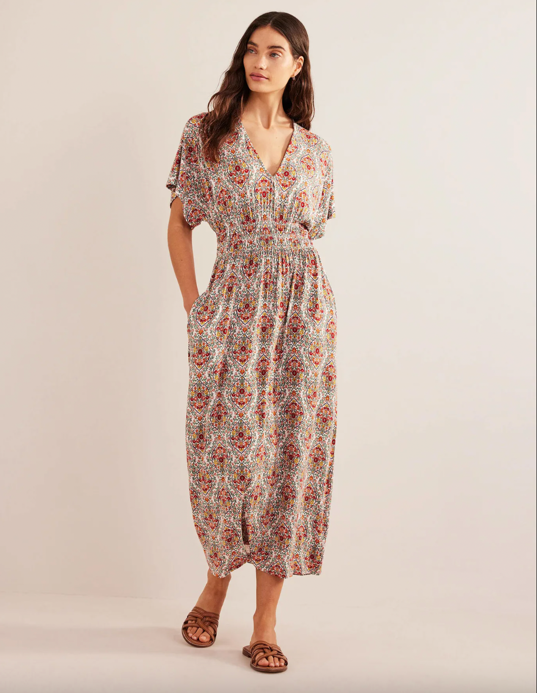 Boden + Smock Waist Jersey Maxi Dress