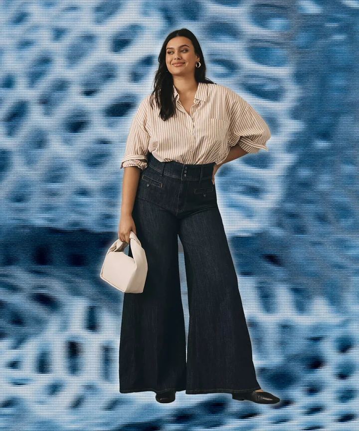 70's High Rise Flare Women's Jeans (plus Size) - Medium Wash