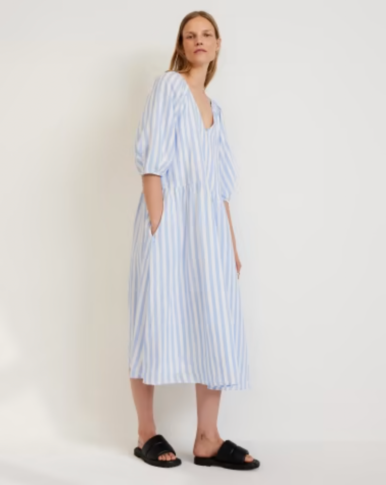 Everlane + The Linen Puff Sleeve Dress