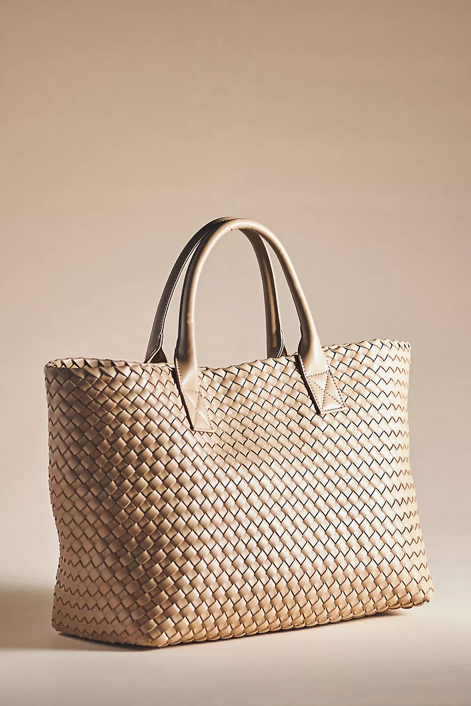 Woven Faux Leather Tote by Anthropologie in Green, Women's