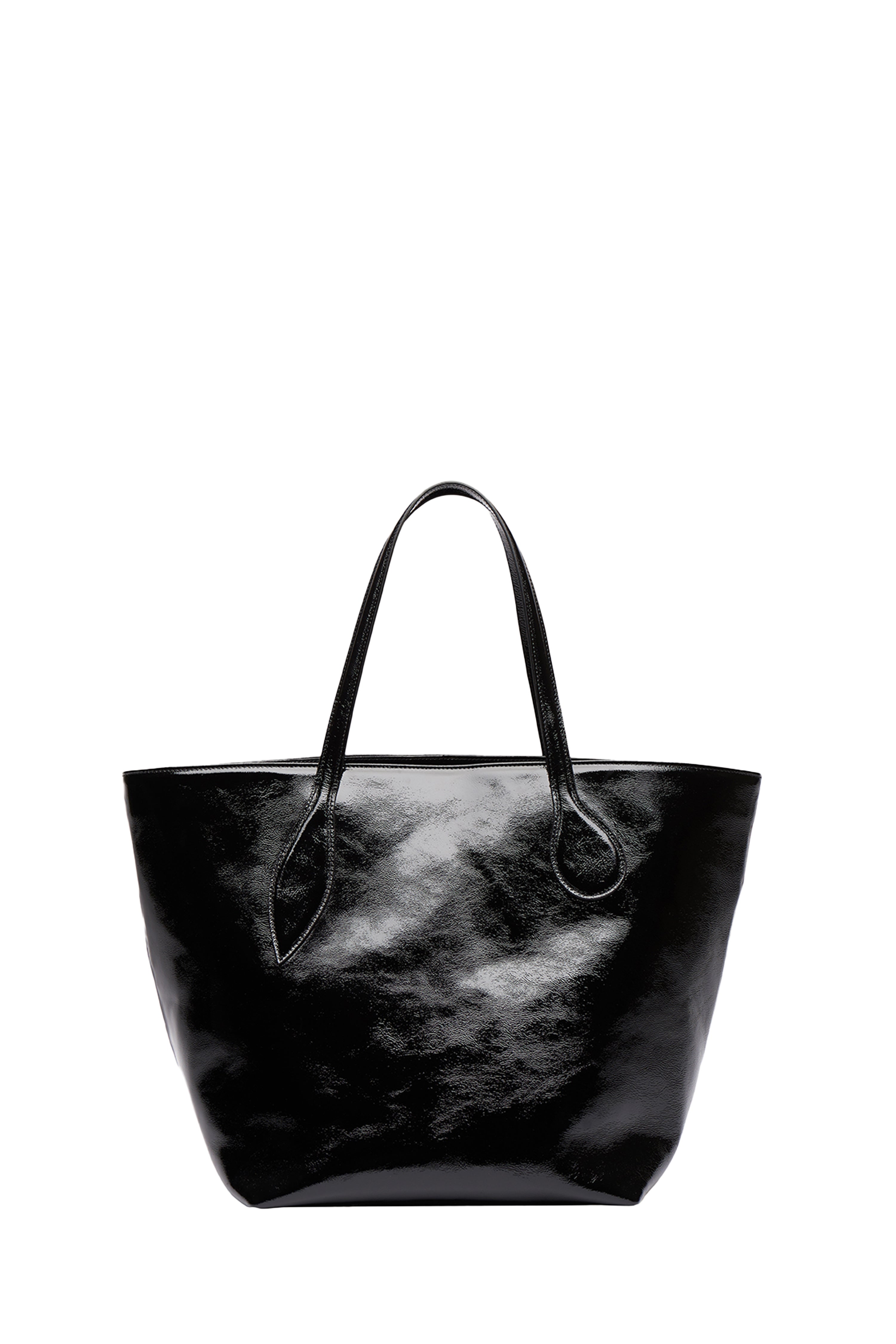 Tote bag in black naplack, the perfed tote