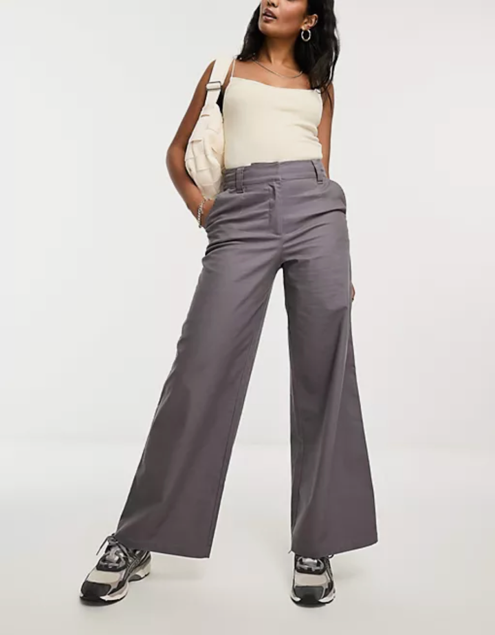 Quince Ultra-Stretch Super Wide Leg Ponte Pants - Navy - Large
