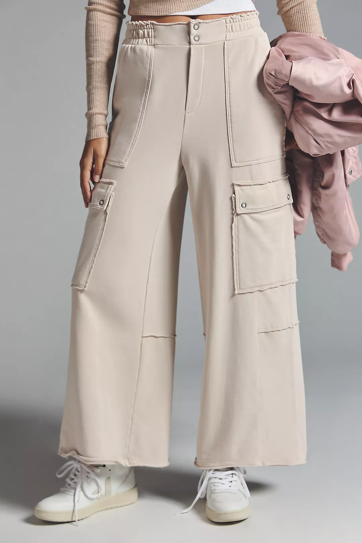 Bonnie Pants - High Waisted Tailored Wide Leg Pants in Green