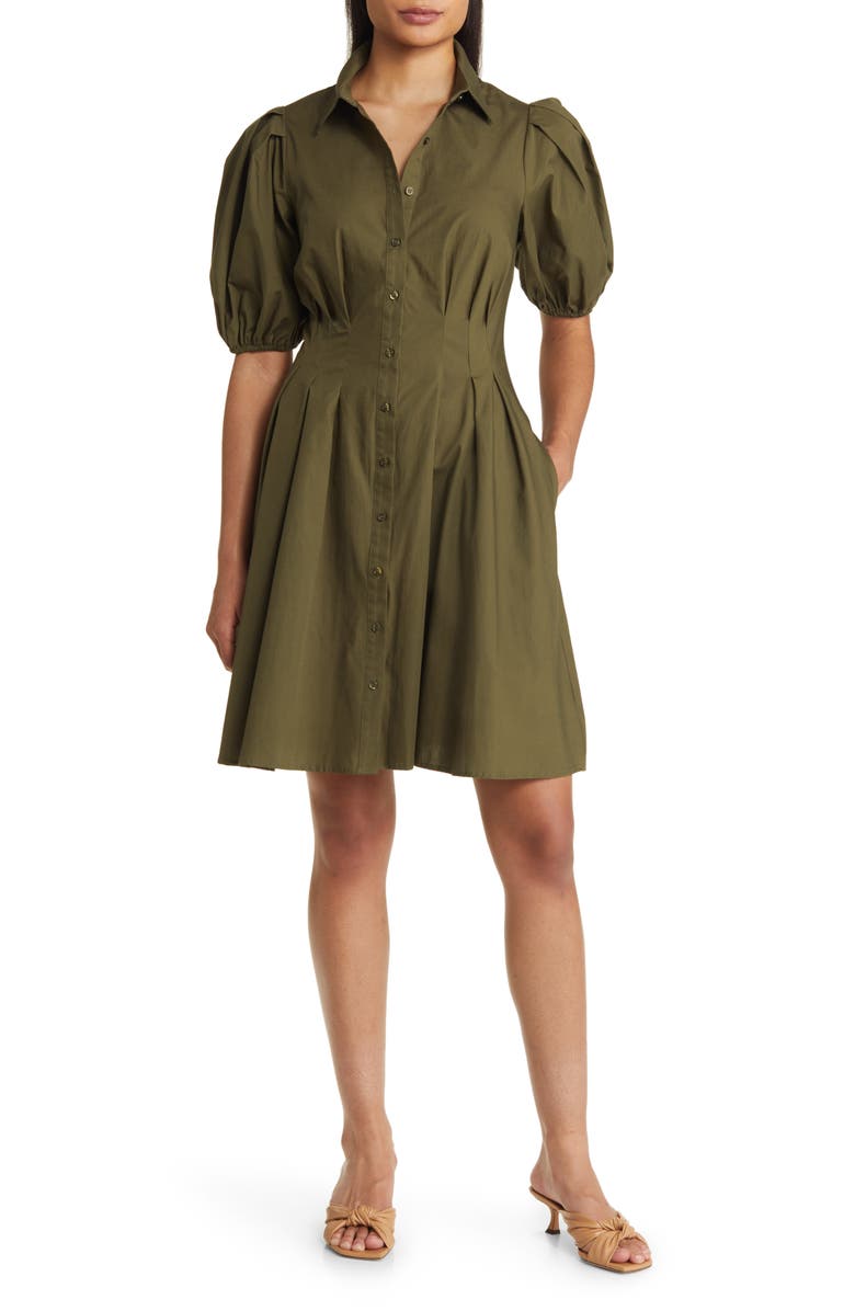 Eliza J. + Floral Ruched Chiffon Faux Wrap Dress