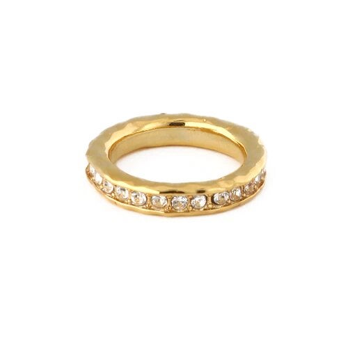 Orelia + Crystal & Molten Ring Made With Swarovski Crystals – Gold