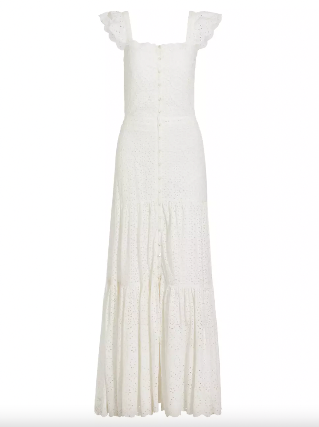 Veronica Beard Satori Eyelet Maxi Dress in White