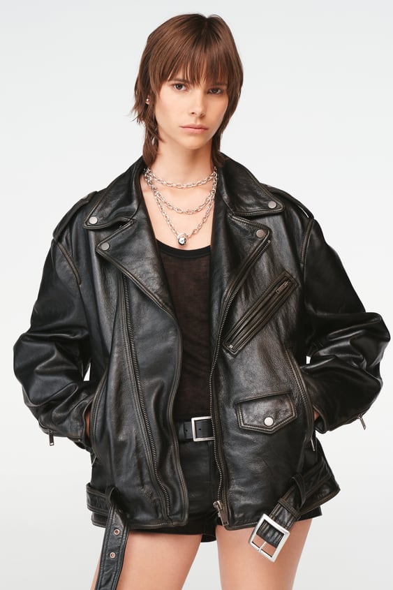 Zara x Steven Meisel + Leather Biker Jacket