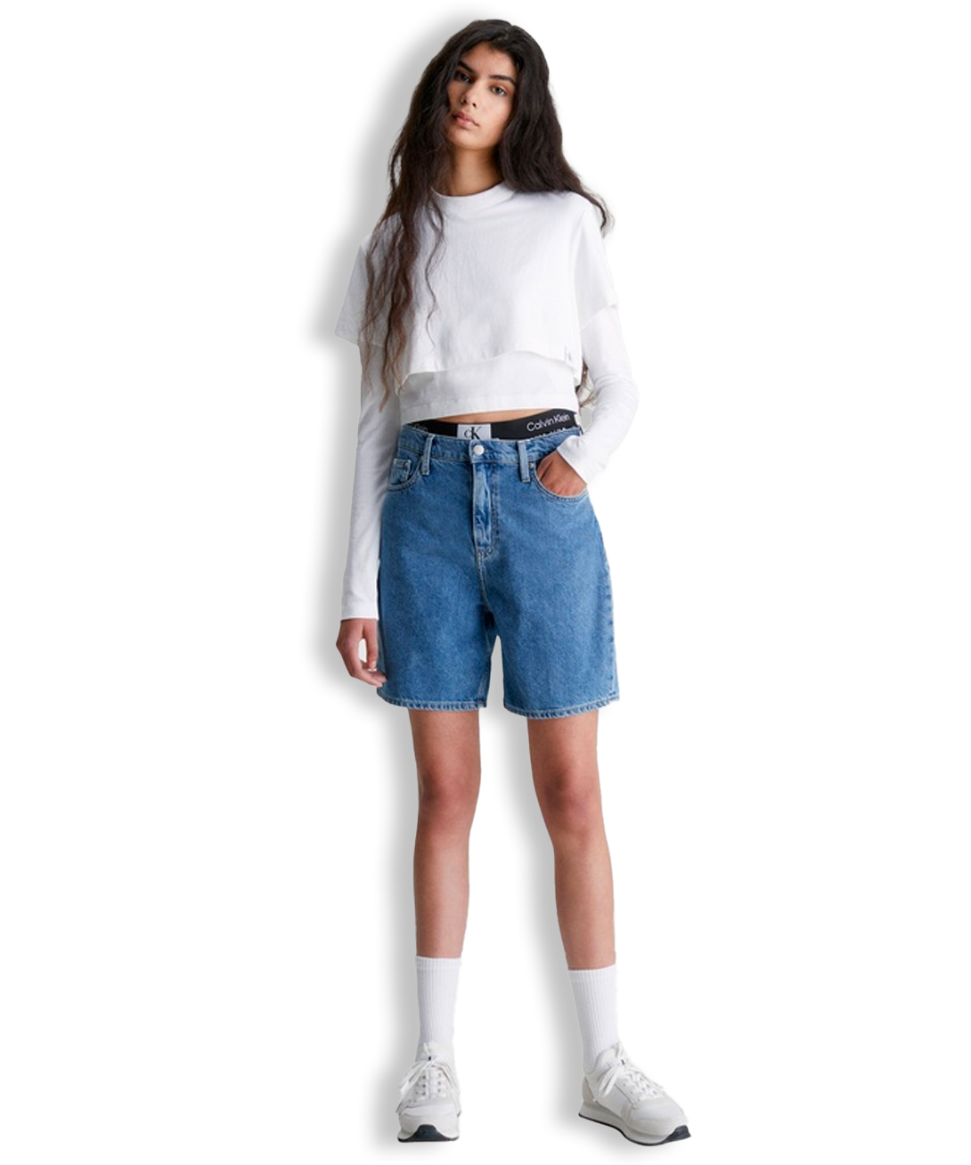 Calvin Klein Jeans + Patchwork Denim Dress Trucker Logo