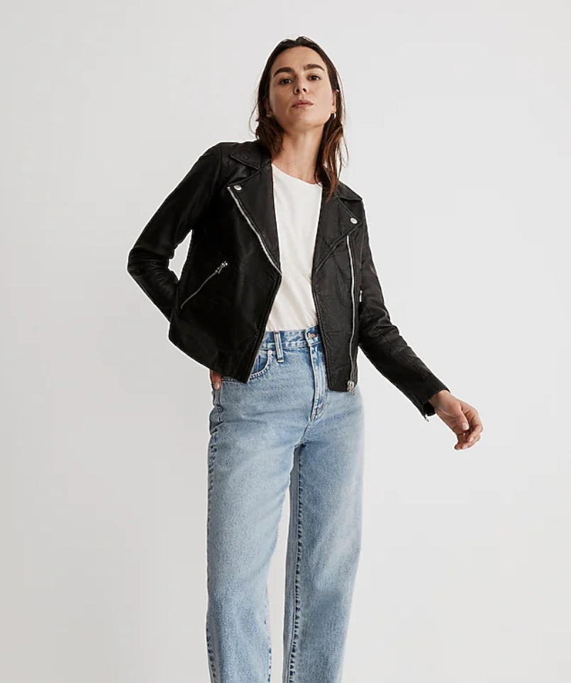 Madewell + The Washed Leather Motorcycle Jacket