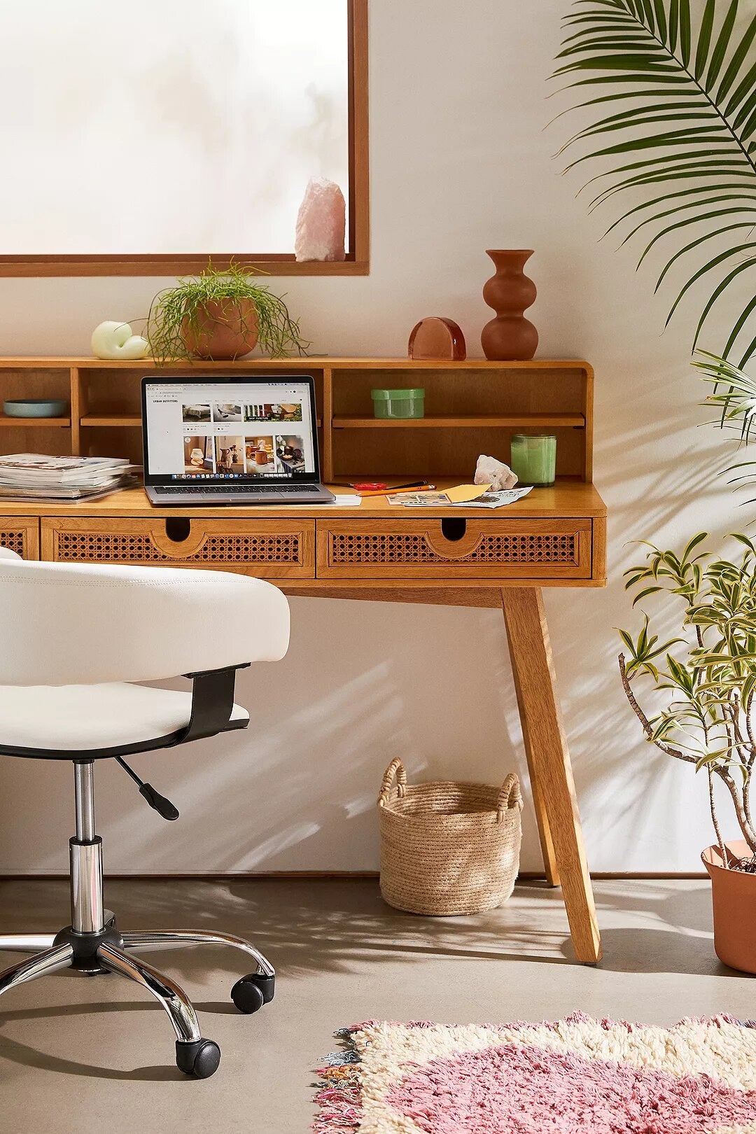 Boho wood deals desk