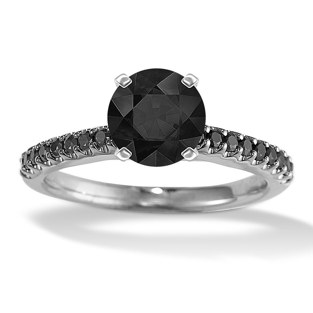 Brass Black Onyx with Diamond Signet Ring - Round - Assembly New York