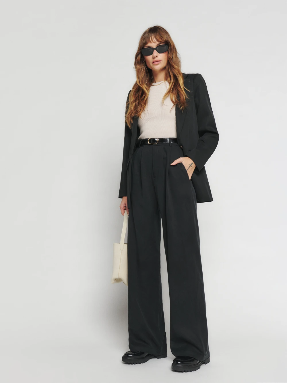 Black High Designer Pants for Women | Neiman Marcus