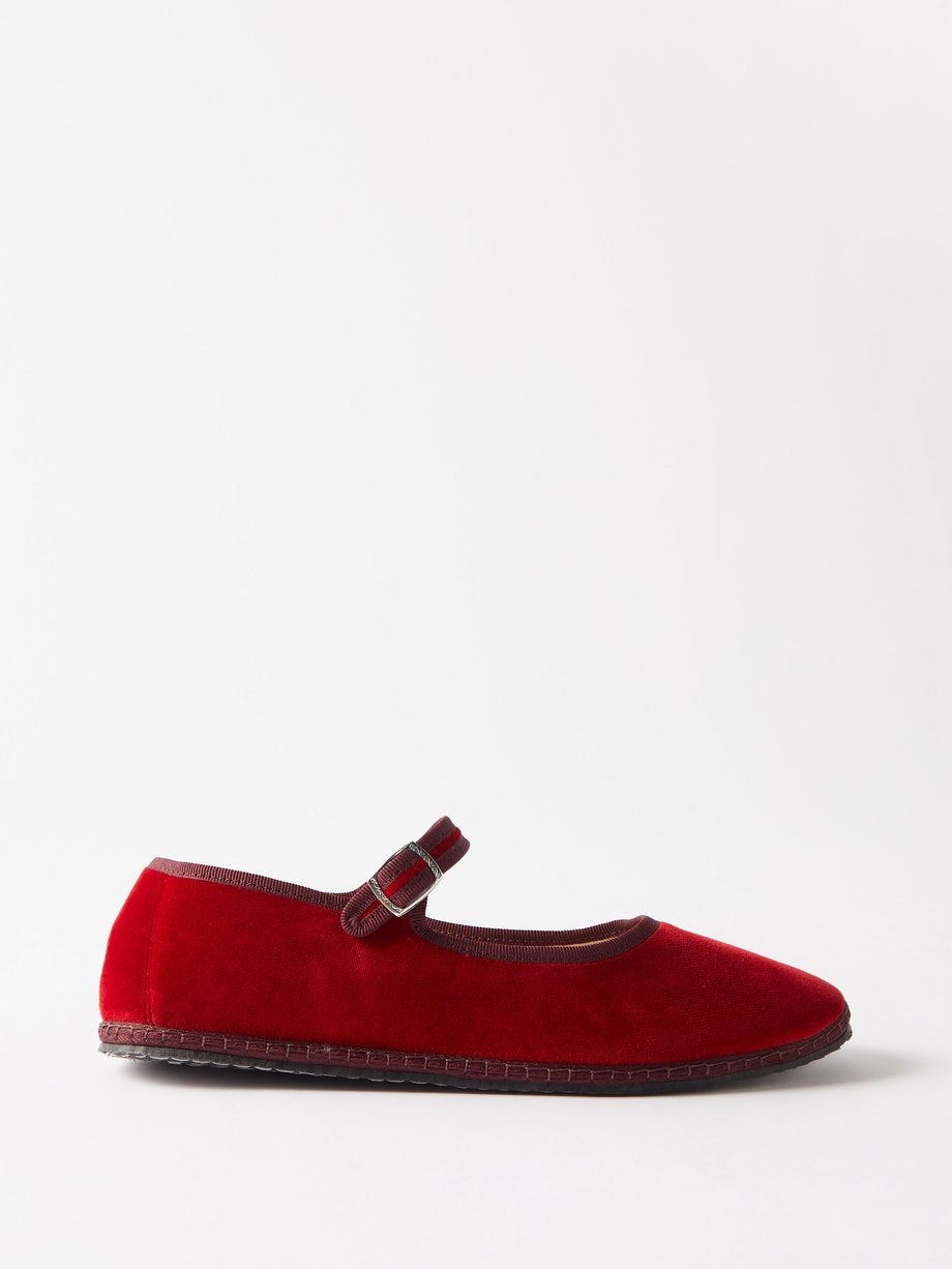 Red velvet mary jane on sale shoes