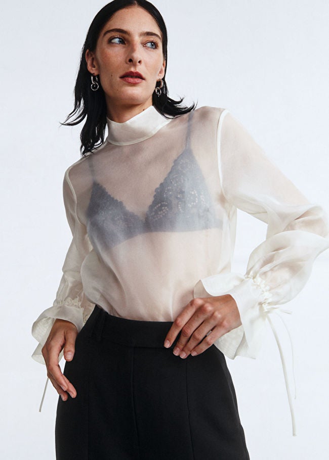 Sheer sales silk blouse