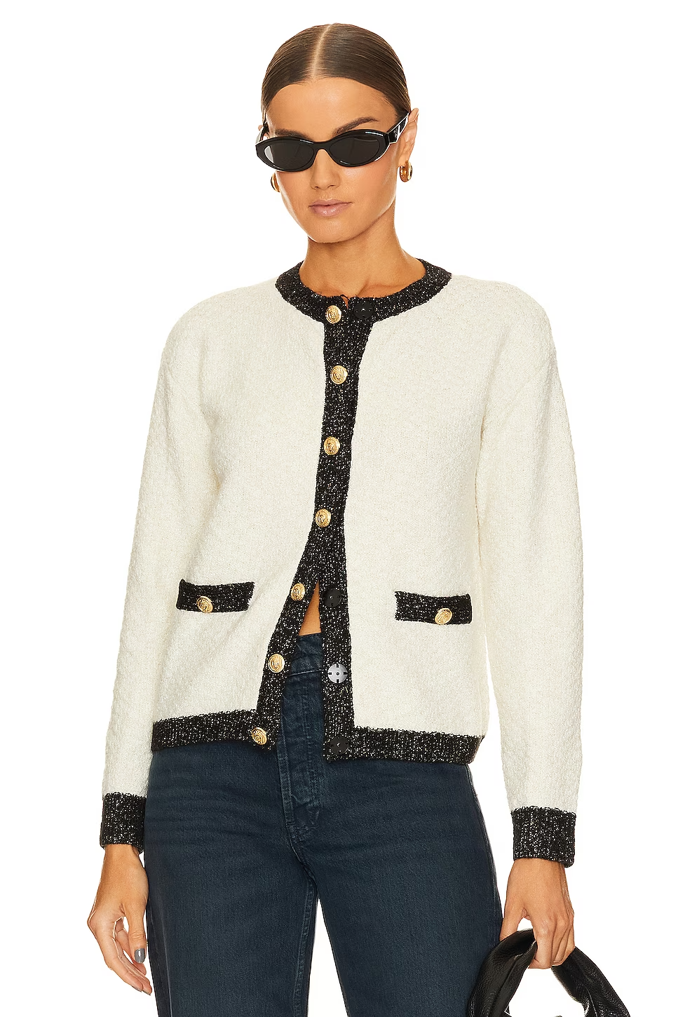 BCBGeneration + Contrast Knit Cardigan