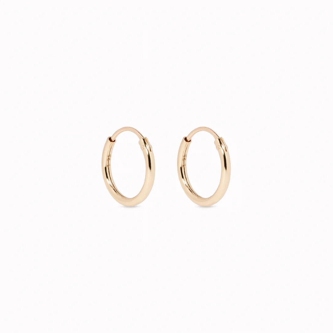 Linjer + 14k Gold Hoops 10mm – Sonia