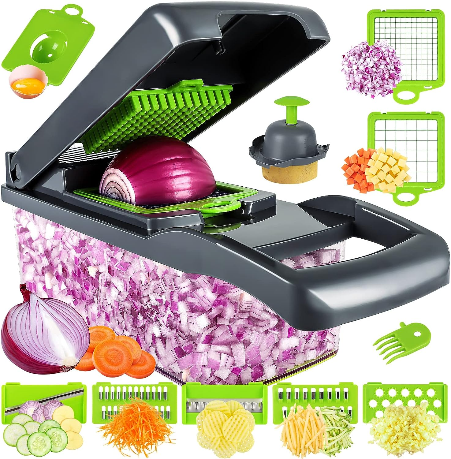 Vegetable Chopper Slicer 12 -in -1 Multi - Purpose Food Chopper