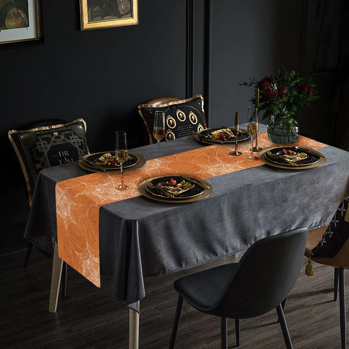 PROCIDA + Rustic Orange Spider Web Table Runner