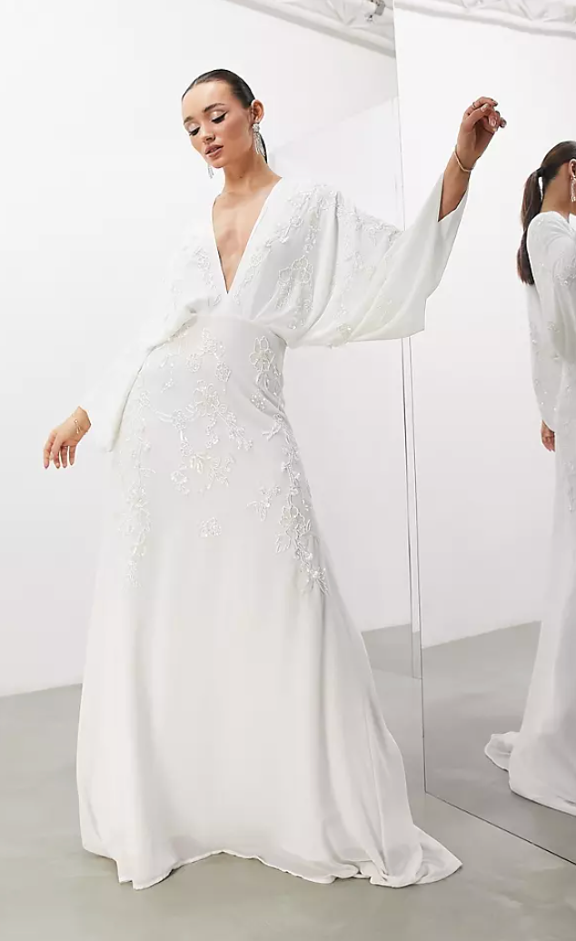 Joanna Hope Pleated Lace Bridal Maxi Dress, Ivory