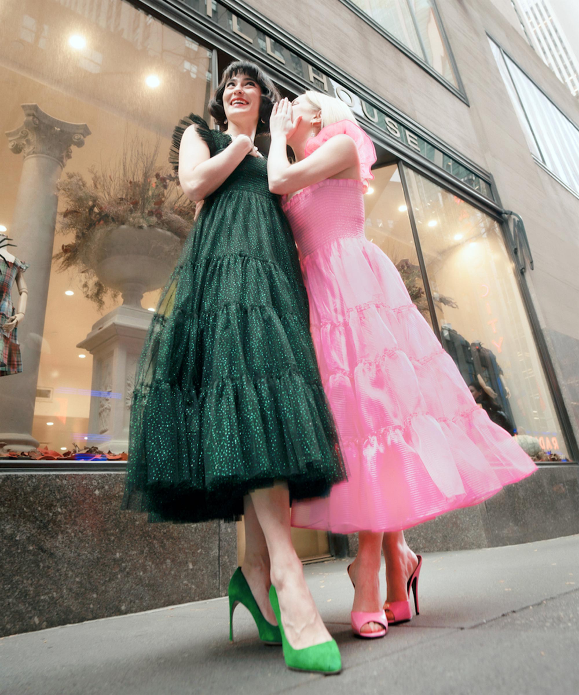 Pink Denim Ruffle Dress - New Arrivals - The Blue Door Boutique