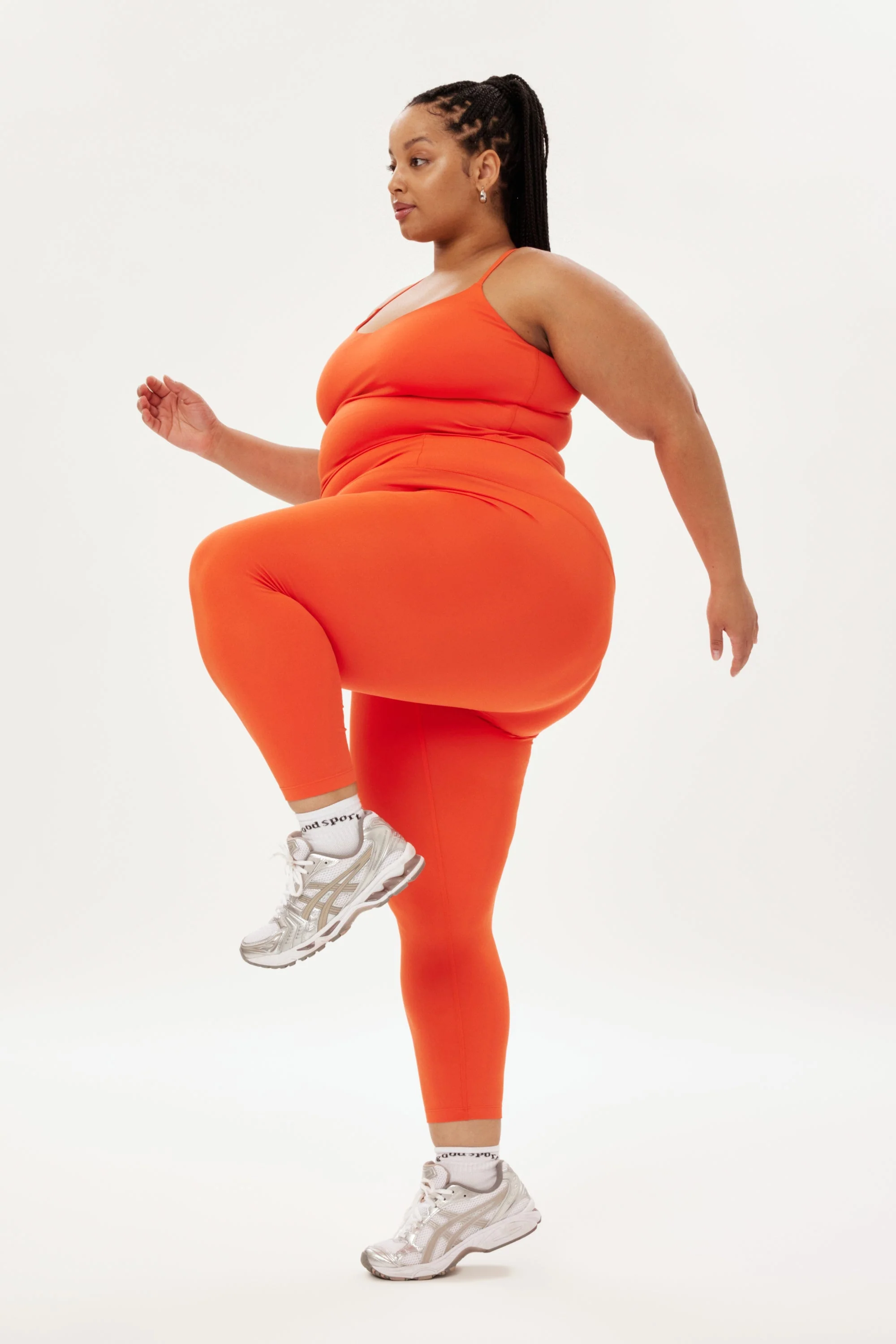 Orange Activewear Legging with Silk